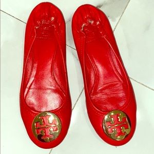 Red Tory Burch flats almost new!!!!